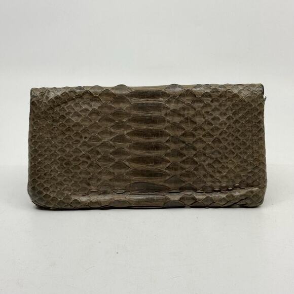 Vintage Python Snakeskin Olive Gray Wallet - Picture 2 of 7